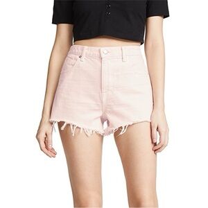 ALEXANDER WANG "Bite" High Rise Pink Denim Shorts pink